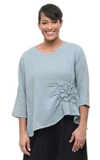 Tulip Clothing Olga Womens Top Cotton Gauze in Abyss