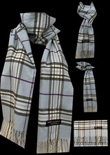 New Winter Womens Mens 100 Cashmere Wool Wrap Scarf Plaid Scarves  03 