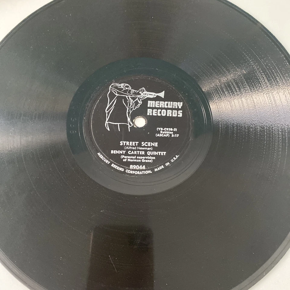 JAZZ Benny Carter Quintet - Oscar Peterson 78 rpm MERCURY 89044 Street Scene V+ Foto 2 de 4