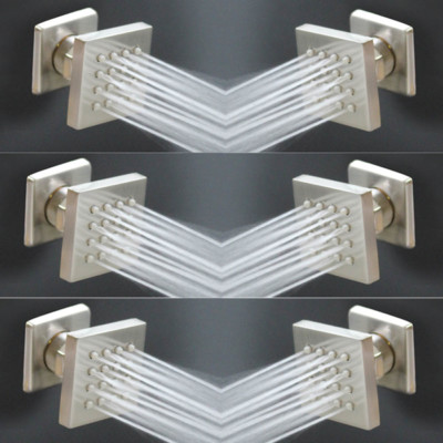 #ad 6 PCS Brass Square Body Spray Jets Shower MassageBrushed Nickel $99.99