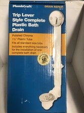 Tub Waste Polished Chrome EZ Fit 1 1/2" Plastic with Chrome Grid Strainer/Face