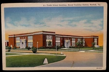 Vintage Postcard 1942 Naval Training Station, Trade School, Norfolk, Virginia VA
