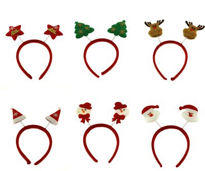 Zac's Alter Ego 6er Pack verschiedene Christmas Head Boppers, Xmas Stirnbänder -