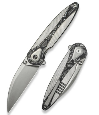 We Knife Co Ltd Folding Knife 3.38'' M390 Steel Blade Titanium/CF/Aluminum Handle