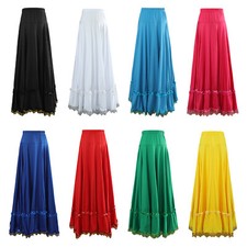 Women Dress Cosplay Dancewear Ethnic Long Skirt Carnival High Waist Dancing