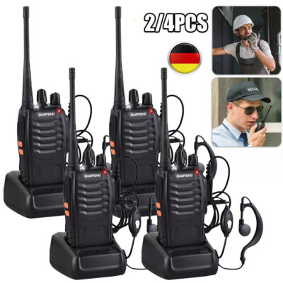 2/4x Baofeng Walkie Talkie BF-888S Sprechfunkgeräte Handfunkgerät 5KM 16Kanäle