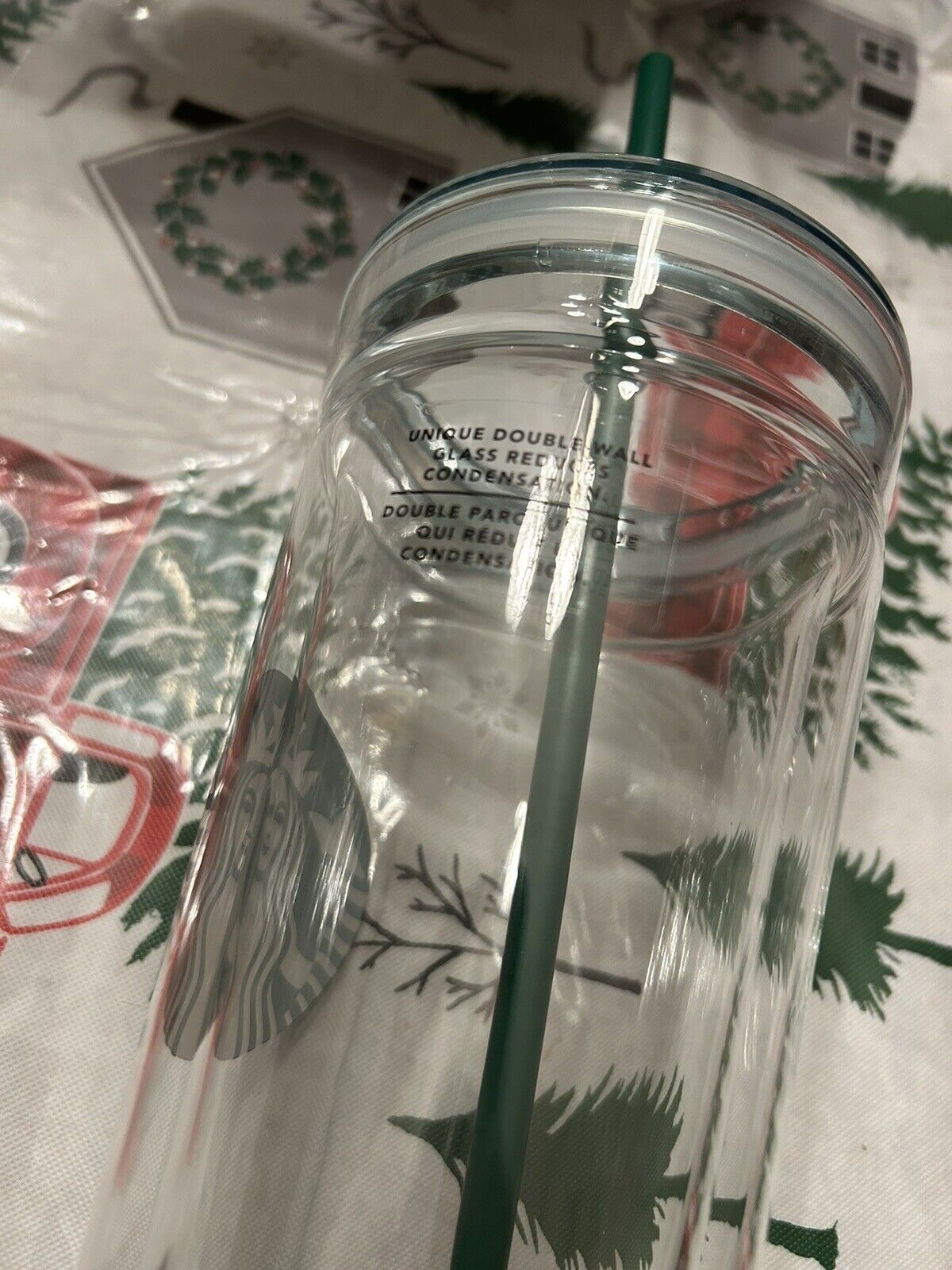 NEW Starbucks Double-walled GLASS Cold Cup Tumbler Mug 20 fl oz