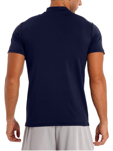 Mens Mock Neck T-shirts Short Sleeves Undershirt Solid Color Slim Fit Tops - Picture 34 of 61