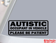AUTISTIC OCCUPANT IN VEHICLE  Vinyl Decal Sticker Car Window  AUTISM AWARENESS