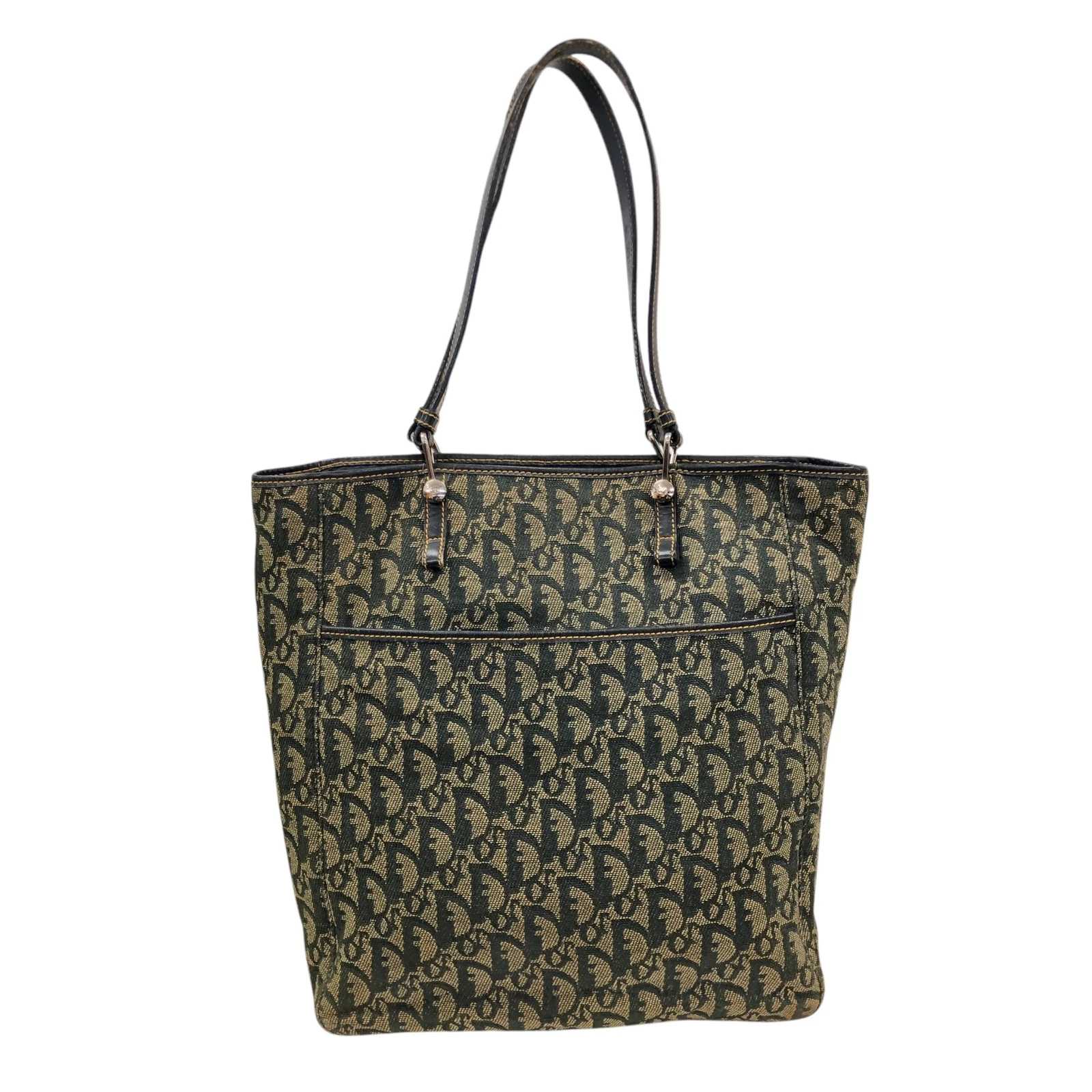 Sac fourre tout Christian Dior trotteur toile marine authentique 12727