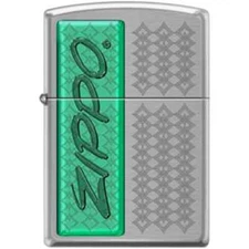 Zippo Lighter - Zippo Logo Rotary Engraving Brushed Chrome - 853929