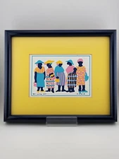 Rare Original Small ML (Lisa) Etre Signed Painting Titled Deh Womam Dem 1989. 