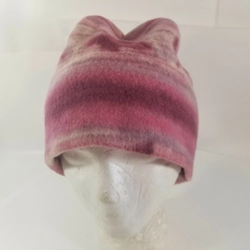 Knit Beanie Ski Hat Cap Fleece Pink & Red Tones