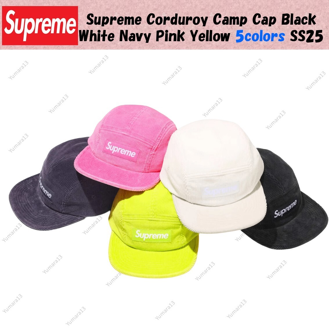 帽子 Supreme Corduroy Camp Cap Pink s-l400.jpg