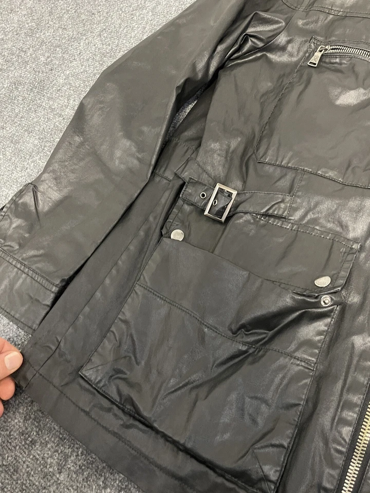 Chaqueta Bomber Express Mujer Extra Grande Negra Imitación Cuero Moto N7 Foto 4 de 4