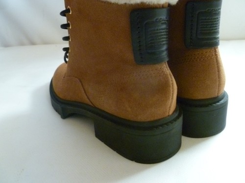 COACH Lorimer Suede Combat Booties Raw Umber Brown UK 4.5 RRP $265.00 US 6.5 37 - Picture 20 of 24