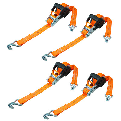 4x Automatik Spanngurt 5m x 35mm, 2.000 daN Sicherheits-Doppelspitzhaken | PETEX