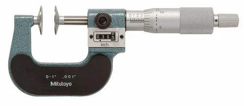 NEW Mitutoyo Disk Micrometer,0-1 In,0.001 In, 223-125