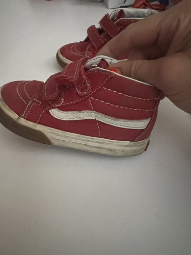 VANS Baby Toddler Size 5 SK8 Low Top Red Girls Boys Shoes Sneakers- Used - Picture 11 of 12