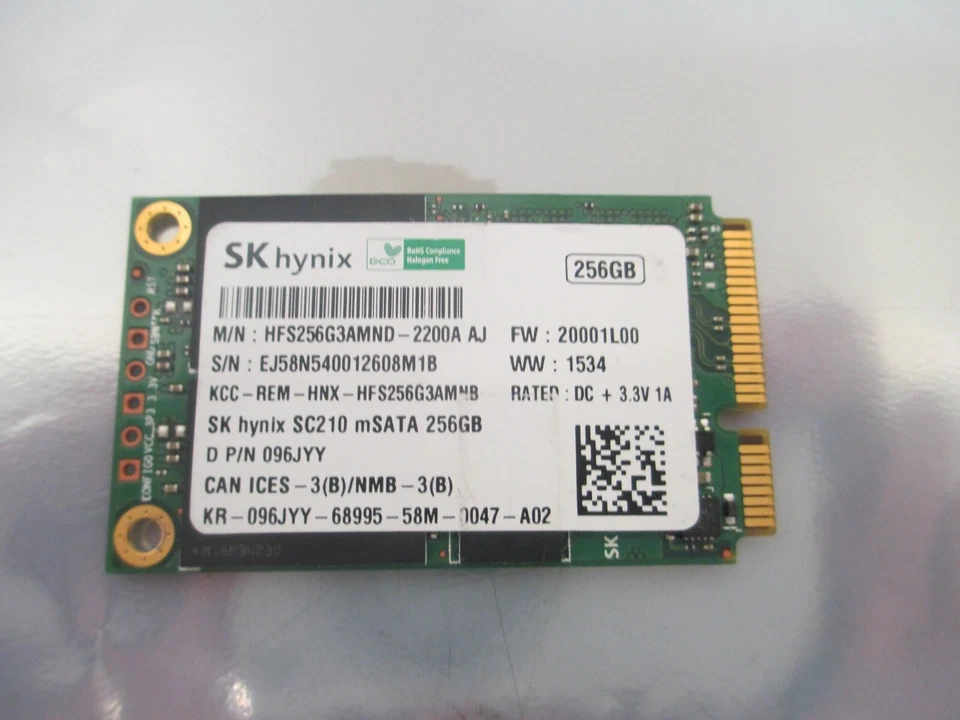 SK Hynix 256GB mSATA SSD HFS256G3AMND-2200A AJ 096JYY - Image 2 of 4