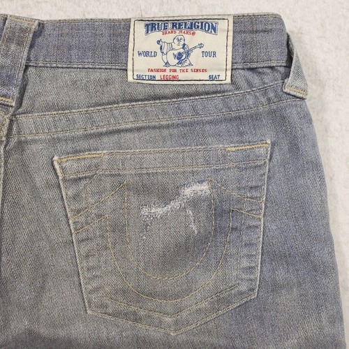 True Religion Shorts Womens Size M Cut Off Halle Leggings Distressed Stretch - Picture 2 of 7