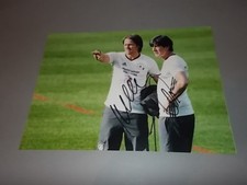 Joachim Löw + Thomas Schneider  DFB WM 2014 Weltmeister Autogramm 20x28 Foto 