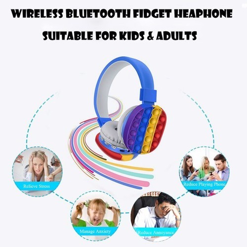 NEW Kids Headsets Pop It Decompression Wireless Bluetooth Over-Ear Headphones - Imagen 42 de 46