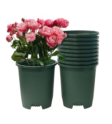 3 Gallon Plastic Nursery Pots with Holes for Plant Cage Green 10-Pack | eBay
