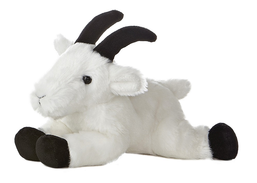 NEW AURORA 8"" FLOPSIES PLUSH GOAT CUDDLY SOFT STUFFED TOY TEDDY