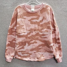 PINK Victoria's Secret Women Sweatshirt XS Camo Oversized Logo Embroidered