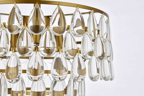Light Fixture Crystal Semi Flush Mount Dining Room Kitchen Foyer Lighting 16 in - Picture 9 of 11