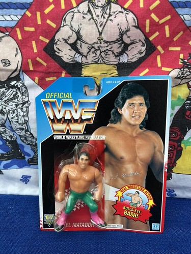 Official WWF, 1992 MOC Hasbro El Matador On Blue C...