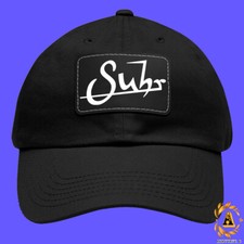 Suhr Guitars Amplifiers Music Logo Dad Hat with Leather Patch Black/White Color