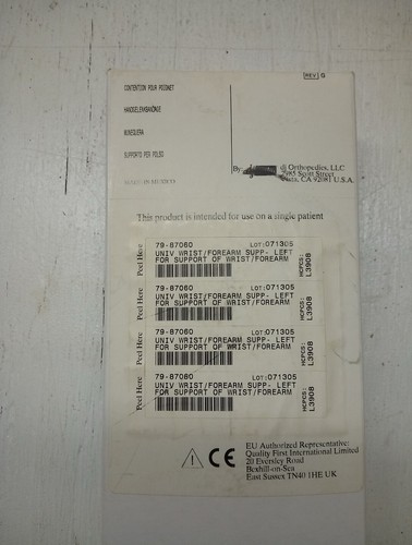 Abco #79-87060 Left Hand Splint, Wrist And Forearm, Loop and Lock Closure - Picture 2 of 4