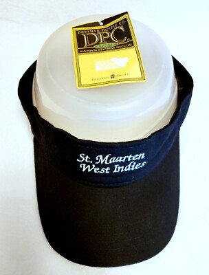 Black Visor St. Maarten West Indies Dorfman Pacific Co. DPC New With Tag