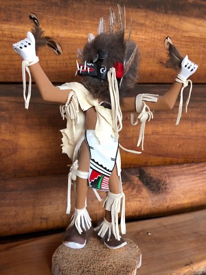 Vintage Wolf Warrior Dancing Kachina Doll/Figure 12 1/2''~Unique~Excellent~Navajo