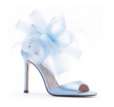 Nina Evening Coktail wedding prom white shoes sandal. size 9. New. Sky Blue
