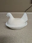 Indiana Hen on a nest  milk glass  8 inch   vintage. no chips or cracks