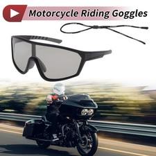 1 Set Motorcycle Riding Goggles Light Gray Lens Black Gray Frame PC UV400
