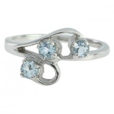 Ring M-26 Sterling Silver Aquamarine Stone ring Jewelry