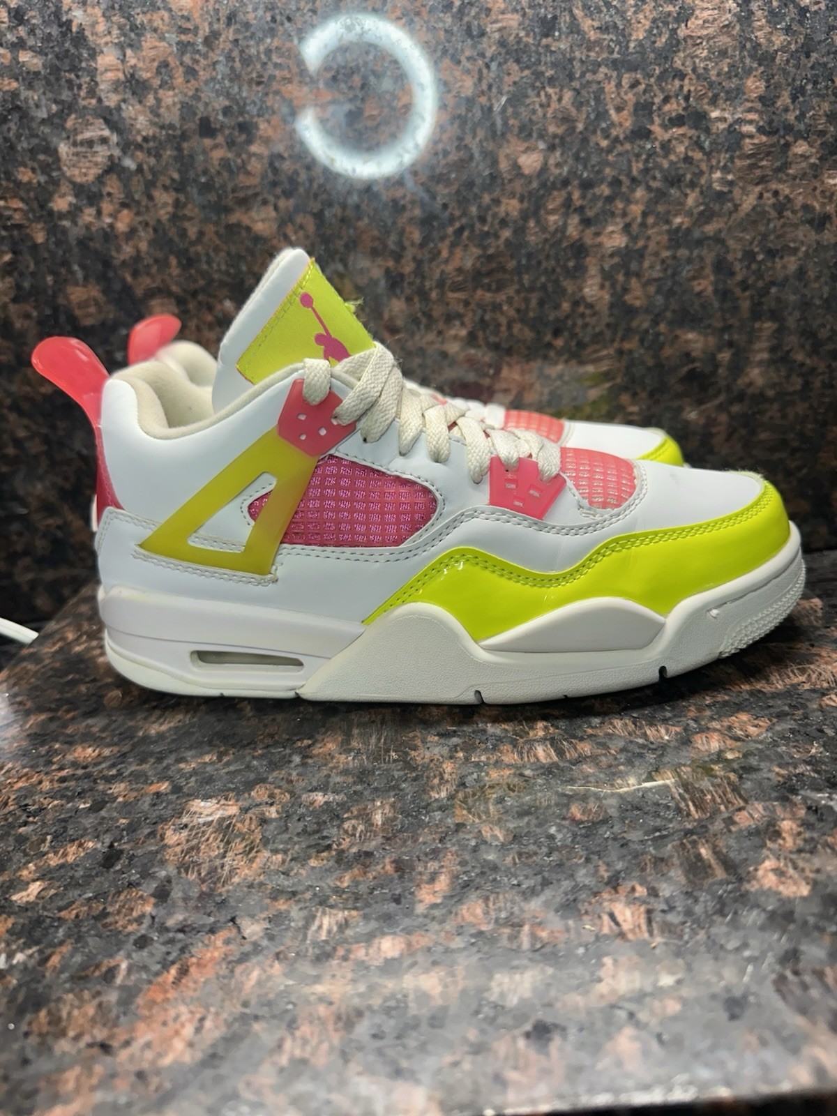 SAOLA NIKE AIR JORDAN 4 RETRO GS BIANCO LIMONE ROSA BAMBINA TAGLIA 5 5 CV7808 100