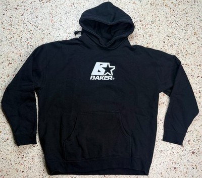 Baker Vintage Men's Black & White Long Sleeve Skateboard Hoodie Size Large