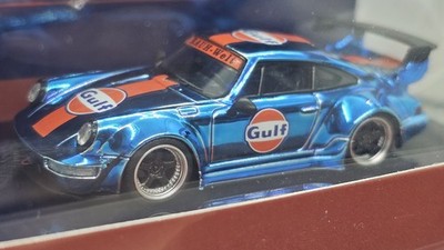 Gulf Blue Electroplated Porsche RWB 964 - IN HAND USA NO TARRIFS 1/64