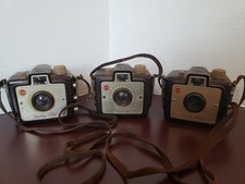 KODAK BROWNIE HOLIDAY FLASH CAMERA W/CARRY STRAP - LOT OF 3.  UNTESTED.