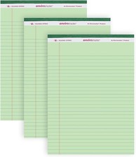 Enviroshades Green Legal Pads 3 Pack Legal Ruled Recycled Colored Writing Note