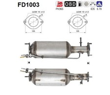 AS DPF Rußpartikelfilter Dieselpartikelfilter FD1003 Cordierit für FORD FOCUS 2
