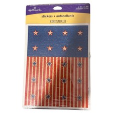 Vintage Hallmark Stickers Patriotic Hearts Star Stripes Flag 4 Sheets New