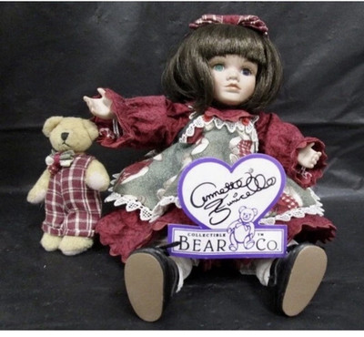 Marie Osmond  I Love You Beary Much  Tiny Tots 5'' Porcelain Doll Bear COA 1998