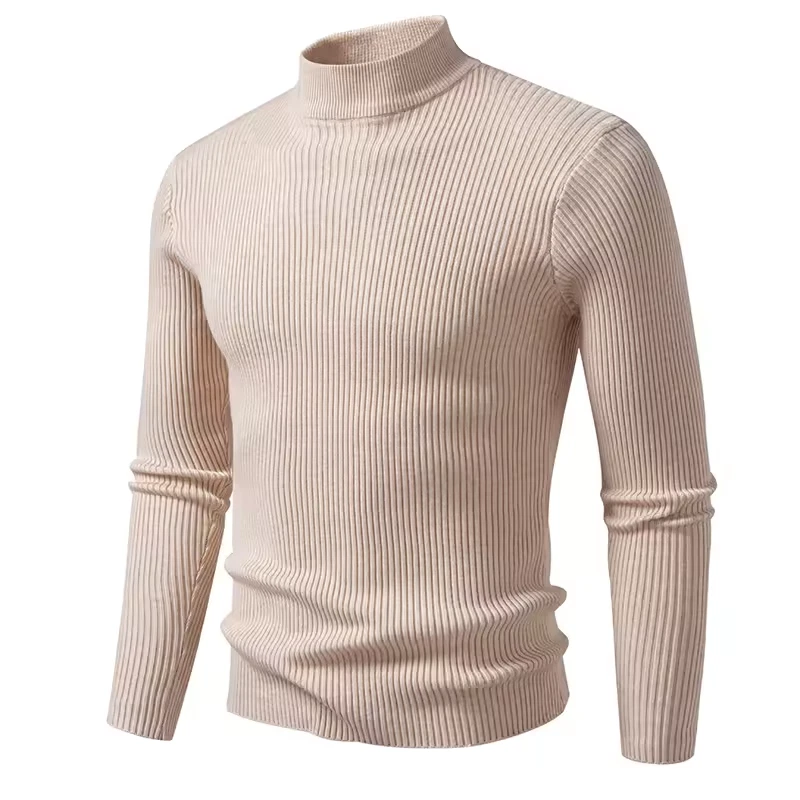 Cardigan Uomo Slim Fit In Cotone A Maglia Grossa – Colore Marrone Taglia XS – Con Cerniera E Collo Alto