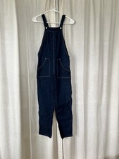 Vintage Wiggles Kids Blue Overalls Retro Boho Sz 12 Slim 80s Cotton